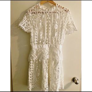 NWT Self-Portrait White Lace Dress